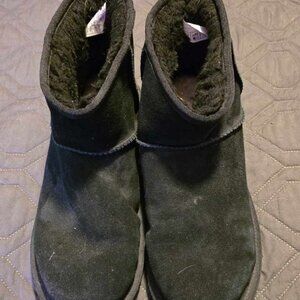 Koolaburra By UGG Boots Womens 10 Winter Ankle Pull On Flats 120091 Black Suede